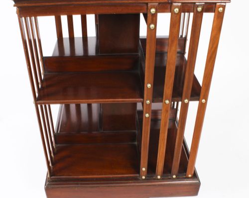 fig 3. Antique Revolving Bookcase Flame Mahogany c.1900