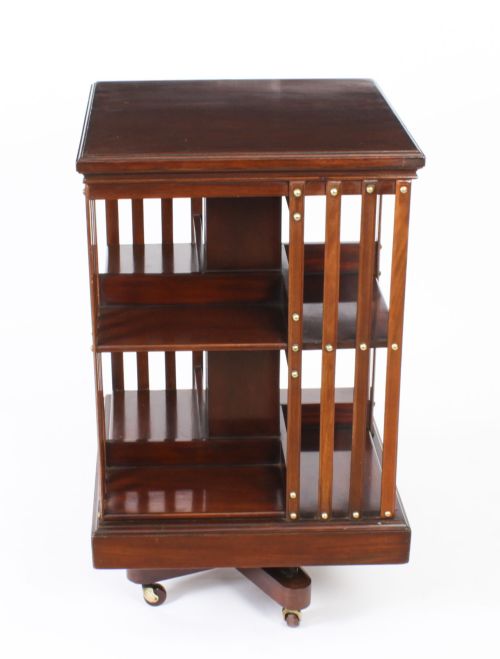 fig 8. Antique Revolving Bookcase Flame Mahogany c.1900
