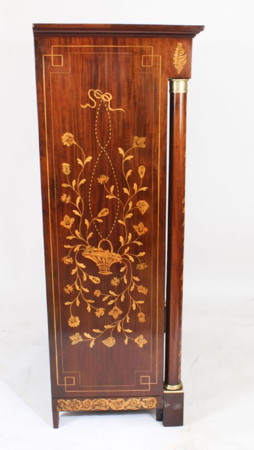 fig 4. Antique Dutch Marquetry Secretaire Cabinet C1810 19th C