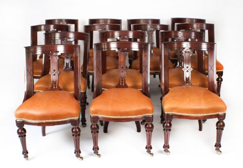Antique Set 14 Scottish Athenian Dining Chairs C1815 19th Century
