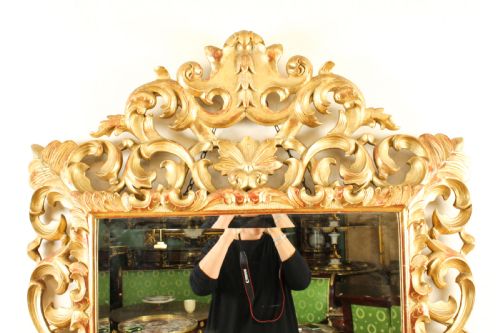 fig 1. Antique Florentine Giltwood Mirror 19th Century 137x94cm