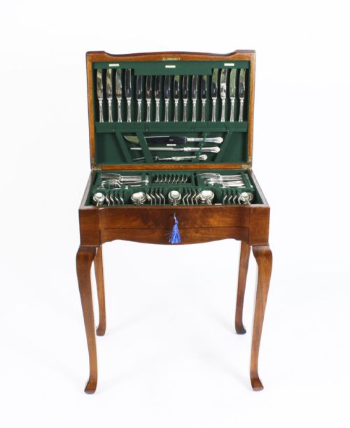 Antique English Silver Plated Cased 151 Piece 8 Setting Canteen Cutlery C1920

