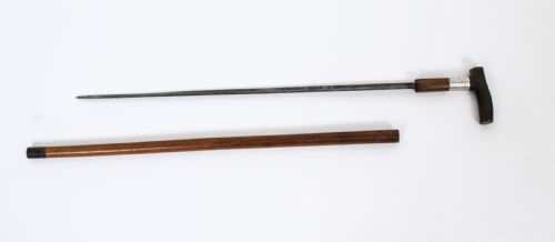 fig 3. Antique English Horn & Malacca Sword / Walking Stick Cane 19th Century