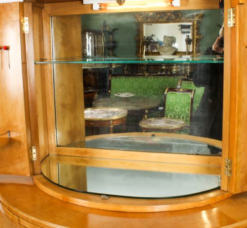 fig 4. Antique Art Deco Satinwood Cocktail Cabinet by Hille & Glassware C1920