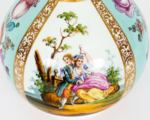 fig 2. Antique Pair Helena Wolfsohn Dresden Porcelain Vases Provenance 19th C