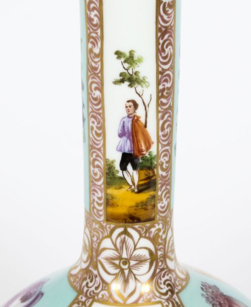 fig 3. Antique Pair Helena Wolfsohn Dresden Porcelain Vases Provenance 19th C