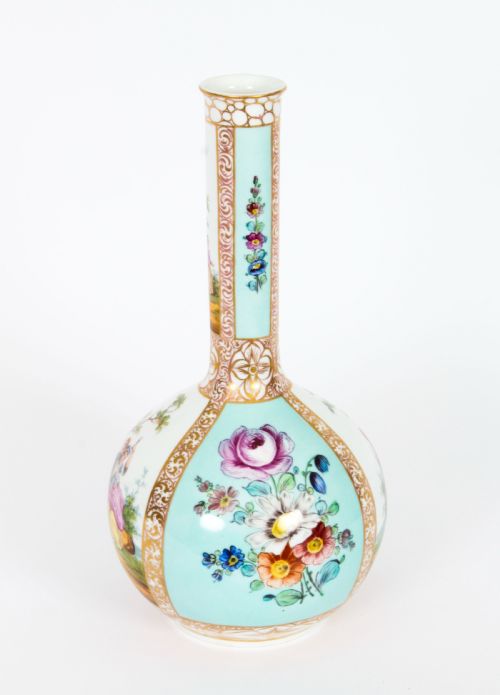 fig 4. Antique Pair Helena Wolfsohn Dresden Porcelain Vases Provenance 19th C