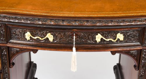 fig 6. Antique Edwardian Serpentine Kneehole Desk Circa 1900
