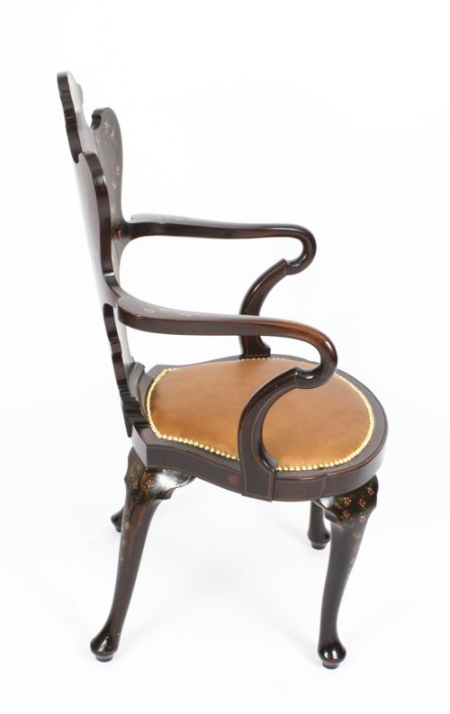 fig 2. Antique French Vernis Martin Salon Open Armchair Druce & Co 19th Century