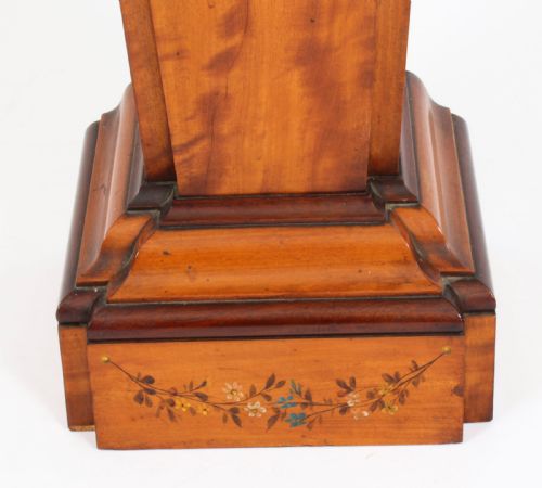 fig 6. Antique Edwardian Inlaid & Painted Satinwood Pedestal Stand 19th C
