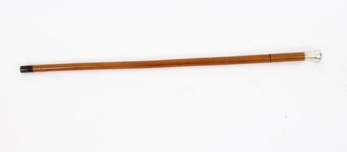 Antique English Silver & Malacca Sword / Walking Stick Cane 19th Century
