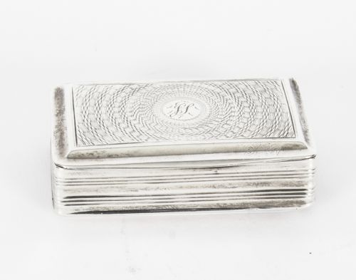fig 1. Antique George III Silver Snuff Box Pill Box London 1786 18th C
