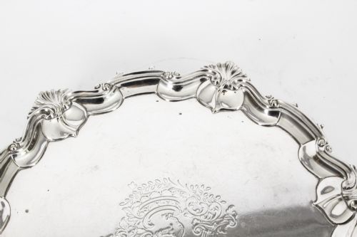fig 3. Antique English Victorian Silver Plated Salver 19th Century
