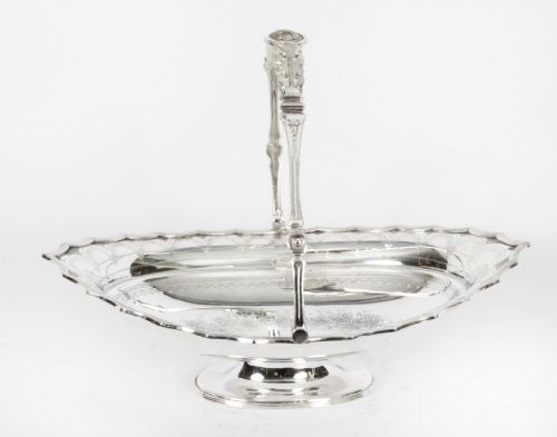 ANTIQUE VICTORIAN SILVER PLATED FRUIT BASKET 19TH CENTURY - ADDITIONAL PHOTO 1