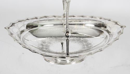 ANTIQUE VICTORIAN SILVER PLATED FRUIT BASKET 19TH CENTURY - ADDITIONAL PHOTO 2