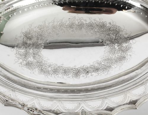 ANTIQUE VICTORIAN SILVER PLATED FRUIT BASKET 19TH CENTURY - ADDITIONAL PHOTO 4