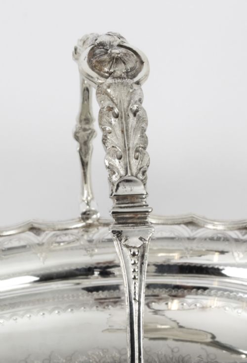 ANTIQUE VICTORIAN SILVER PLATED FRUIT BASKET 19TH CENTURY - ADDITIONAL PHOTO 9