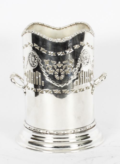 Antique Edwardian Silver Plated Bottle Holder C1910
