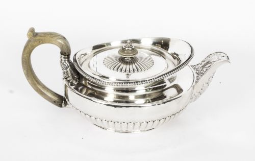 Antique Rare Georgian Sterling Silver Teapot by Paul Storr 1817 19th Century
