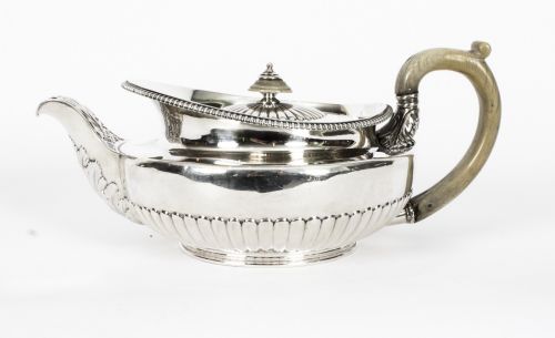 fig 1. Antique Rare Georgian Sterling Silver Teapot by Paul Storr 1817 19th Century