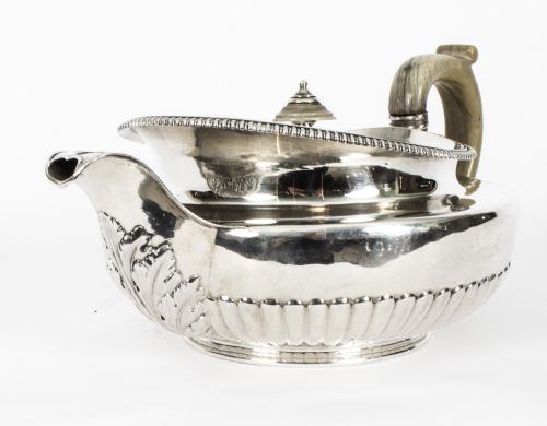 fig 2. Antique Rare Georgian Sterling Silver Teapot by Paul Storr 1817 19th Century