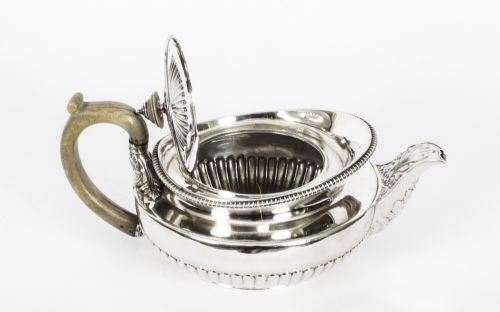 fig 3. Antique Rare Georgian Sterling Silver Teapot by Paul Storr 1817 19th Century