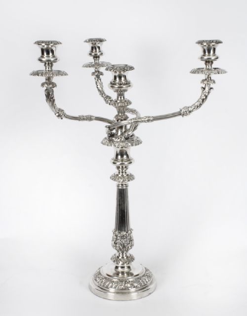 fig 1. Antique Pair 25 inch George III Four Light Candelabra Matthew Boulton 18th C
