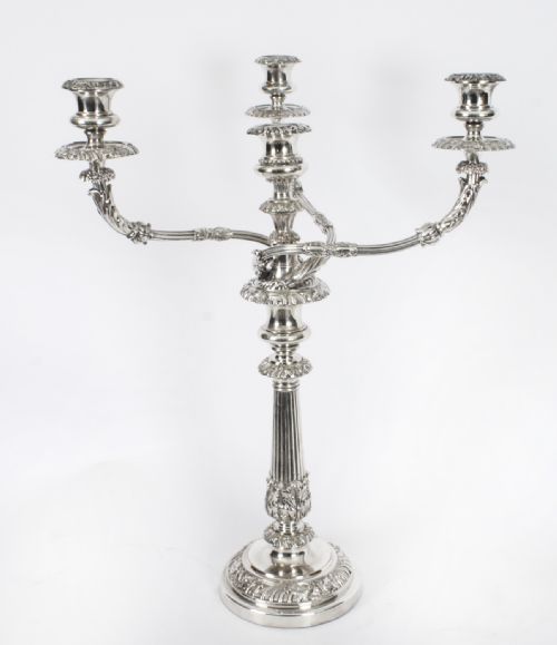 fig 2. Antique Pair 25 inch George III Four Light Candelabra Matthew Boulton 18th C
