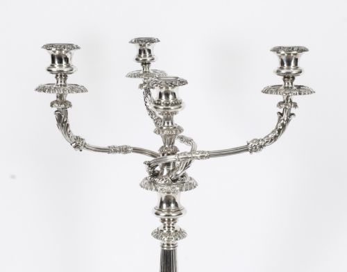 fig 3. Antique Pair 25 inch George III Four Light Candelabra Matthew Boulton 18th C
