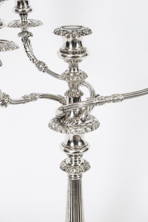 fig 5. Antique Pair 25 inch George III Four Light Candelabra Matthew Boulton 18th C
