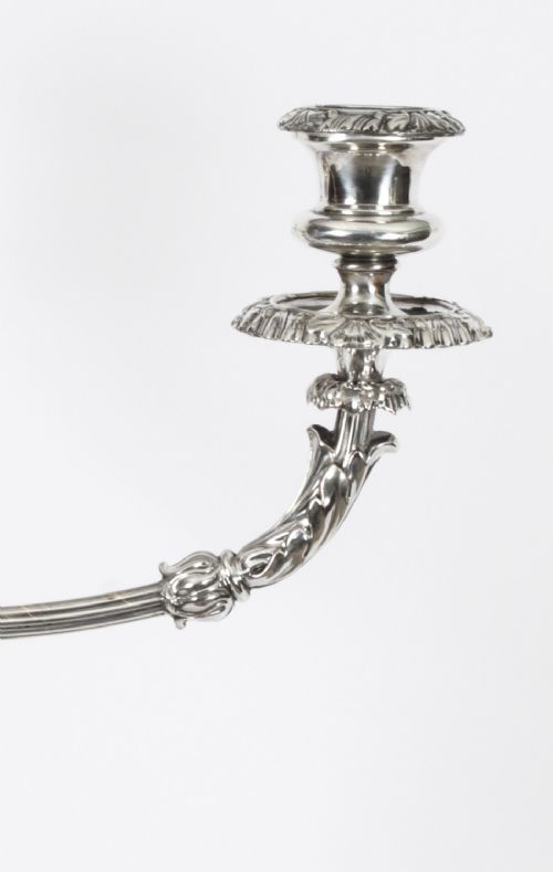 fig 6. Antique Pair 25 inch George III Four Light Candelabra Matthew Boulton 18th C
