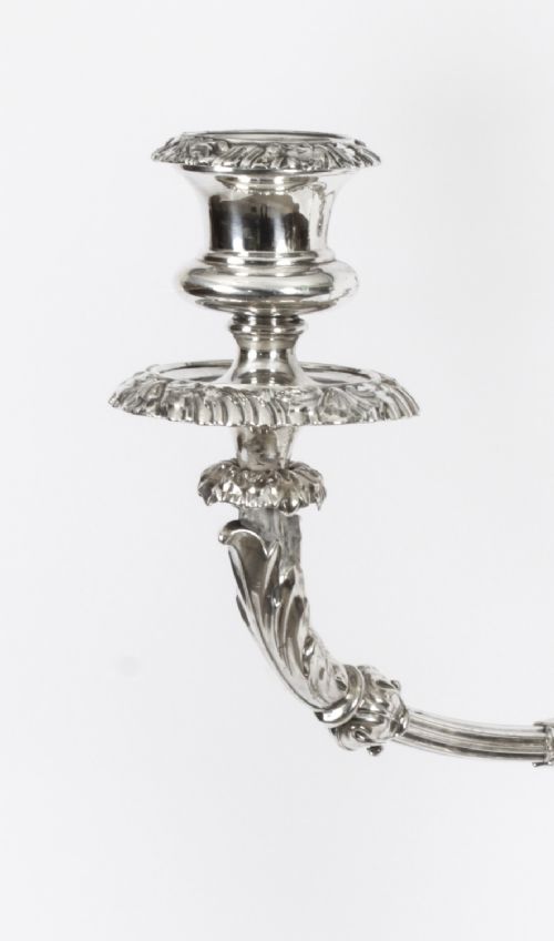 fig 8. Antique Pair 25 inch George III Four Light Candelabra Matthew Boulton 18th C
