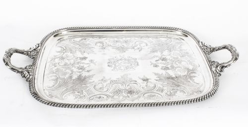 fig 1. Antique George III Old Sheffield Silver Plated Tray C 1790 18th C