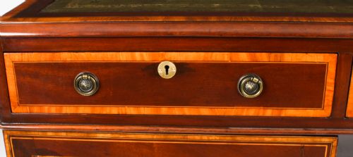 ANTIQUE VICTORIAN FLAME MAHOGANY PARTNERS PEDESTAL DESK C1860 19TH C - ADDITIONAL PHOTO 14