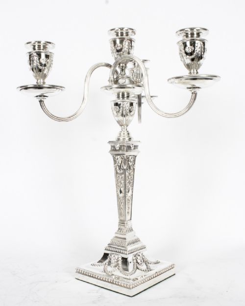 fig 2. Antique Pair Victorian 4 Light Candelabra Elkington c.1865 19th C