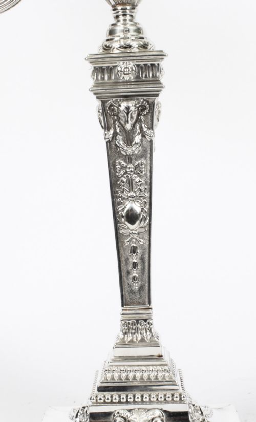 fig 3. Antique Pair Victorian 4 Light Candelabra Elkington c.1865 19th C