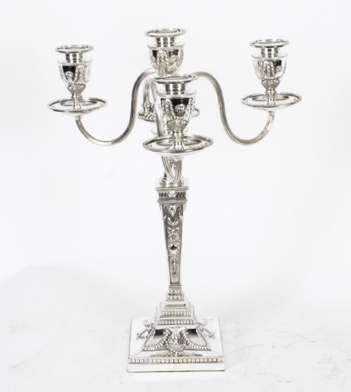 fig 4. Antique Pair Victorian 4 Light Candelabra Elkington c.1865 19th C