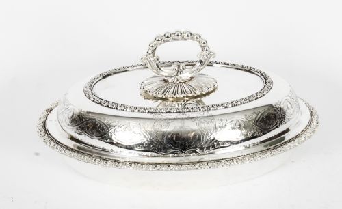 ANTIQUE PAIR ENTREE DISHES CRESSWICK C1820 19TH CENTURY - ADDITIONAL PHOTO 2