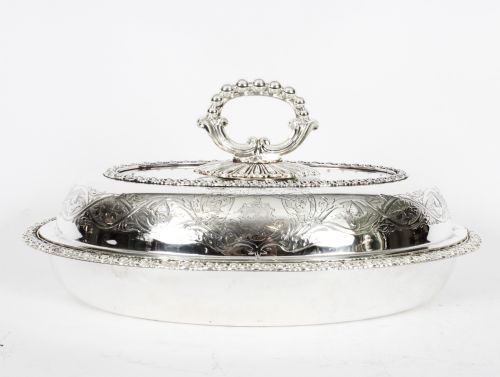 ANTIQUE PAIR ENTREE DISHES CRESSWICK C1820 19TH CENTURY - ADDITIONAL PHOTO 4