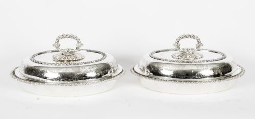 ANTIQUE PAIR ENTREE DISHES CRESSWICK C1820 19TH CENTURY - ADDITIONAL PHOTO 20