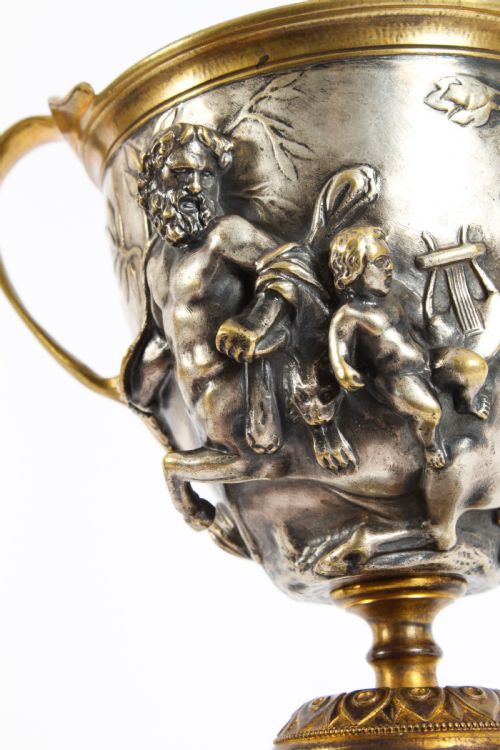 ANTIQUE PAIR FRENCH GRAND TOUR SILVERED BRONZE PEDESTAL URNS C1860 19TH C - ADDITIONAL PHOTO 17