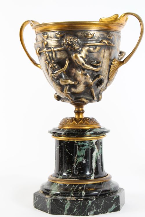 ANTIQUE PAIR FRENCH GRAND TOUR SILVERED BRONZE PEDESTAL URNS C1860 19TH C - ADDITIONAL PHOTO 23
