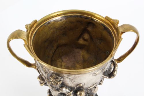 ANTIQUE PAIR FRENCH GRAND TOUR SILVERED BRONZE PEDESTAL URNS C1860 19TH C - ADDITIONAL PHOTO 27