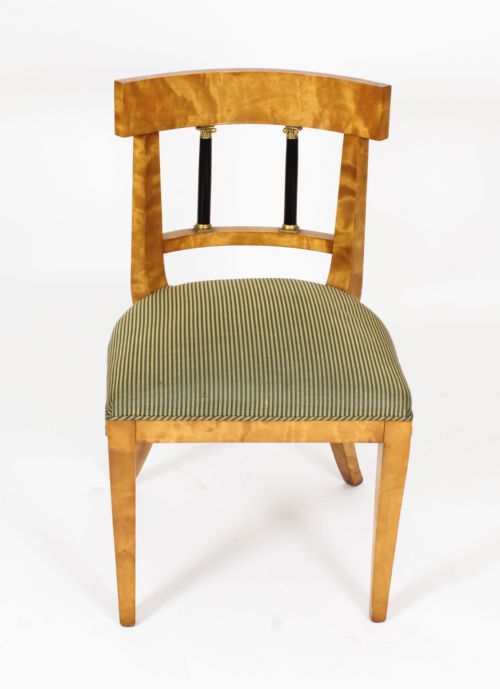 fig 4. Antique Set 12 Swedish Biedermeier Birch Dining Chairs 19th C
