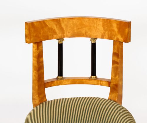 fig 5. Antique Set 12 Swedish Biedermeier Birch Dining Chairs 19th C