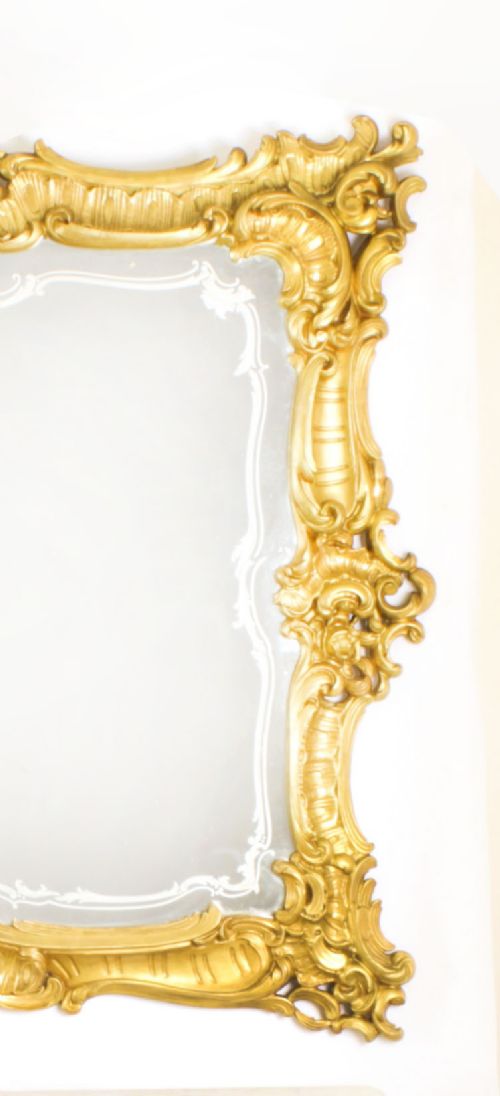 fig 2. Antique Italian Rococo Revival Carved Giltwood Console & Mirror Circa 1860