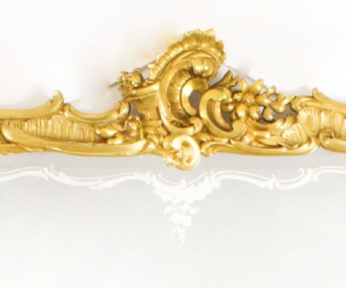 fig 3. Antique Italian Rococo Revival Carved Giltwood Console & Mirror Circa 1860