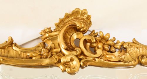 fig 4. Antique Italian Rococo Revival Carved Giltwood Console & Mirror Circa 1860