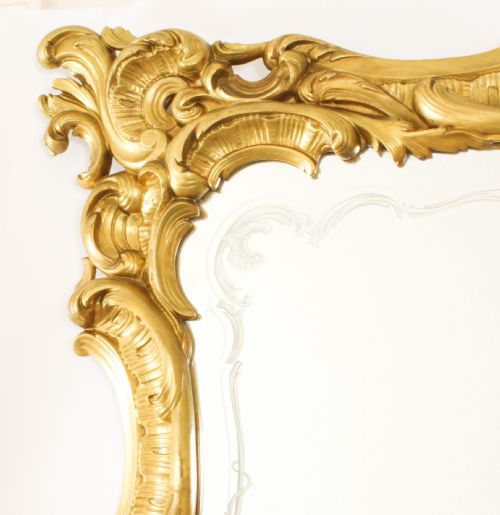fig 5. Antique Italian Rococo Revival Carved Giltwood Console & Mirror Circa 1860