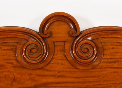 fig 2. Antique 11 ft wide Sheraton Revival Satinwood Bed Headboard 19th Century